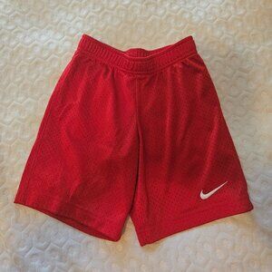 Nike shorts boys size 5/6 Red orange swoosh